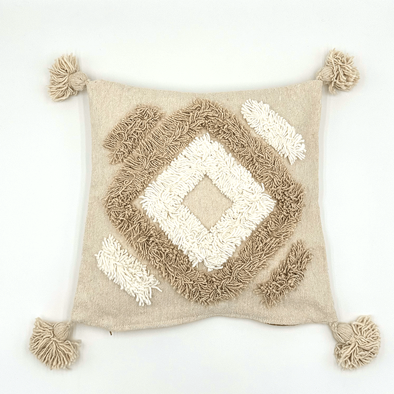 Housse de coussin beige losange - La Gazelle Marrakchia