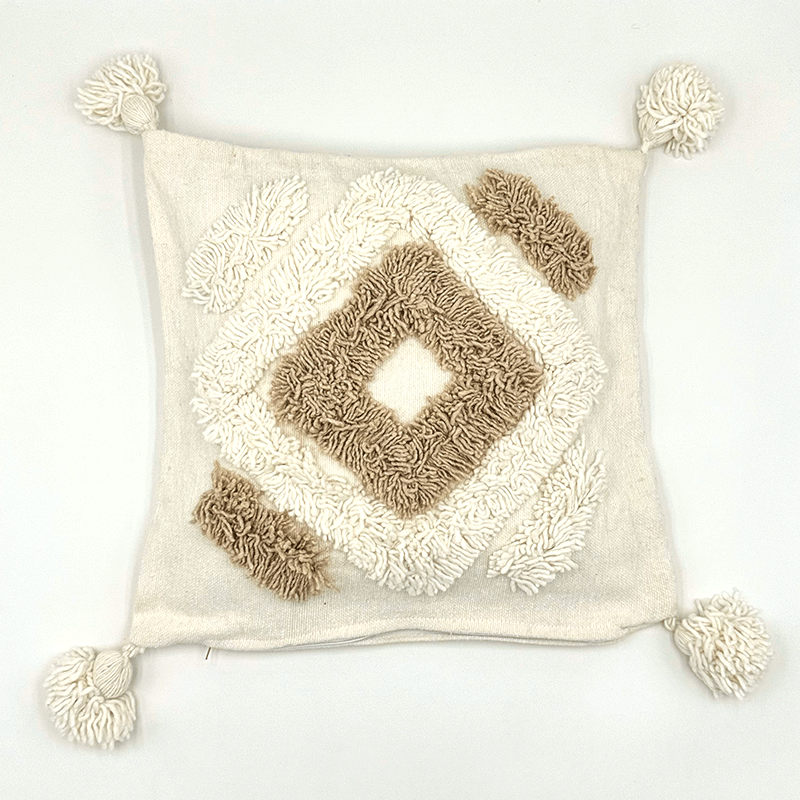 Housse de coussin crème losange - La Gazelle Marrakchia