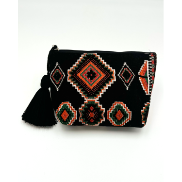 Trousse maxi pompon Agadir - La Gazelle Marrakchia