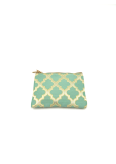 Porte-monnaie Brocart Mellah almond green - La Gazelle Marrakchia