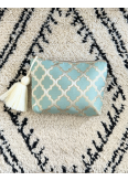 Trousse maxi pompon Brocart Mellah almond green - La Gazelle Marrak...