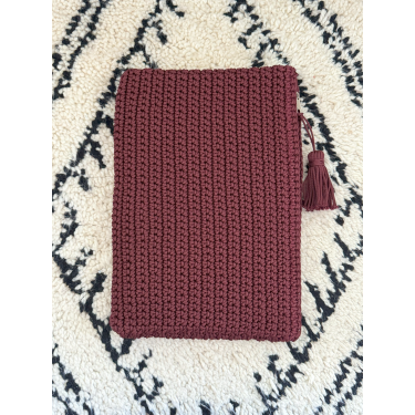 Pochette ordinateur aubergine - La Gazelle Marrakchia