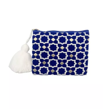 Trousse moyen pompon Majorelle - La Gazelle Marrakchia