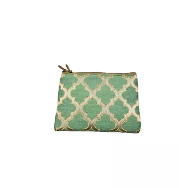 Trousse moyen petit Brocart Mellah almond green - La Gazelle Marrak...