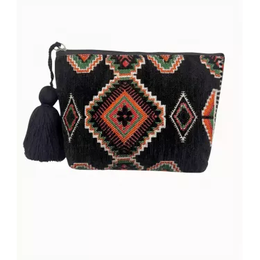 Trousse de toilette marocaine Agadir à pompon - La Gazelle Marrakchia