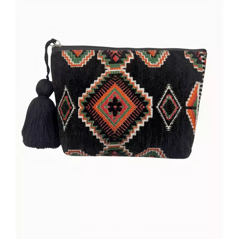 Trousse de toilette marocaine Agadir à pompon - La Gazelle Marrakchia