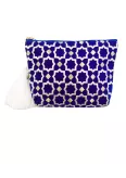 Trousse artisanale Majorelle bleue à pompon – La Gazelle Marrakchia