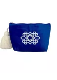 Trousse maquillage bleue broderie marocaine - La Gazelle Marrakchia