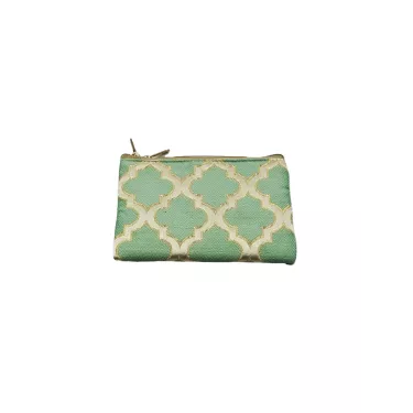 Porte-monnaie Brocart Mellah almond green - La Gazelle Marrakchia