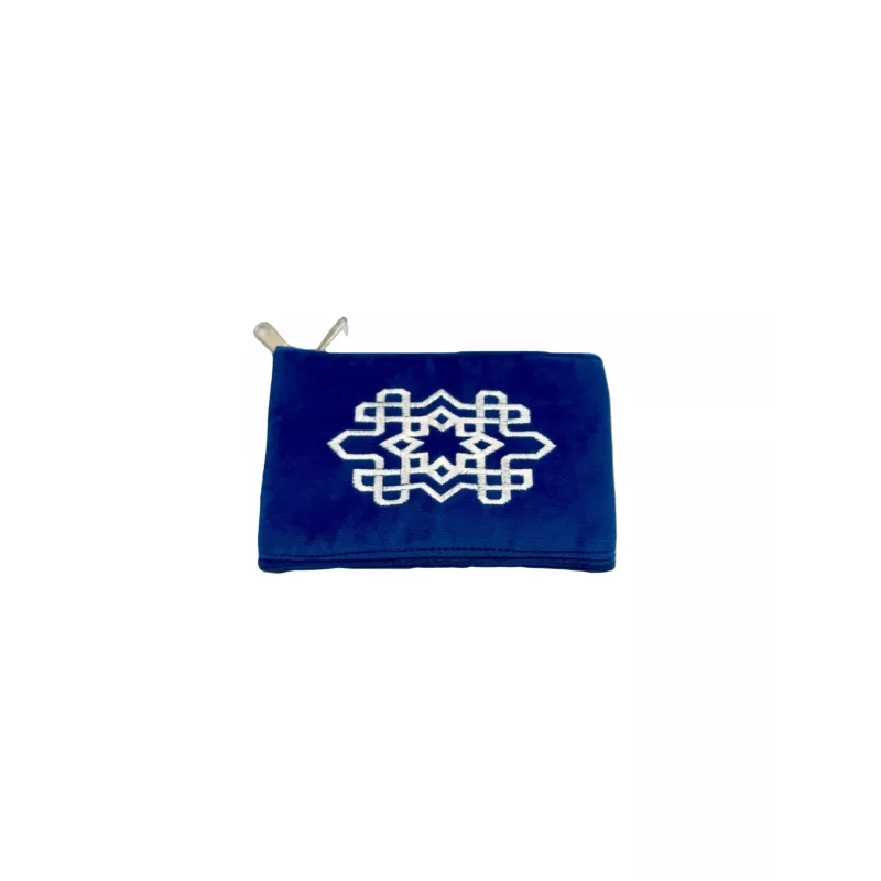 Porte-monnaie Embroidery bleu - La Gazelle Marrakchia