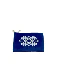 Porte-monnaie Embroidery bleu - La Gazelle Marrakchia