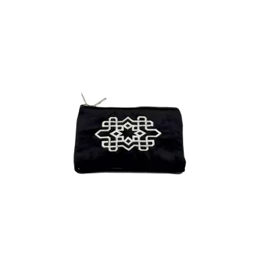 Porte-monnaie Embroidery noir - La Gazelle Marrakchia