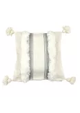 Housse de coussin crème  liseré argent - La Gazelle Marrakchia