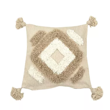 Housse de coussin beige losange - La Gazelle Marrakchia