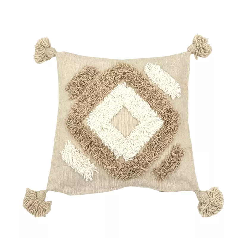 Housse de coussin beige losange - La Gazelle Marrakchia