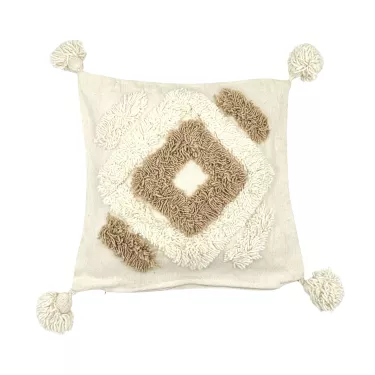 Housse de coussin crème losange - La Gazelle Marrakchia