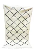 Tapis Zanafi crème losange noir - La Gazelle Marrakchia