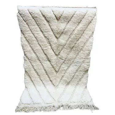 Tapis Beni Ouarain crème - La Gazelle Marrakchia