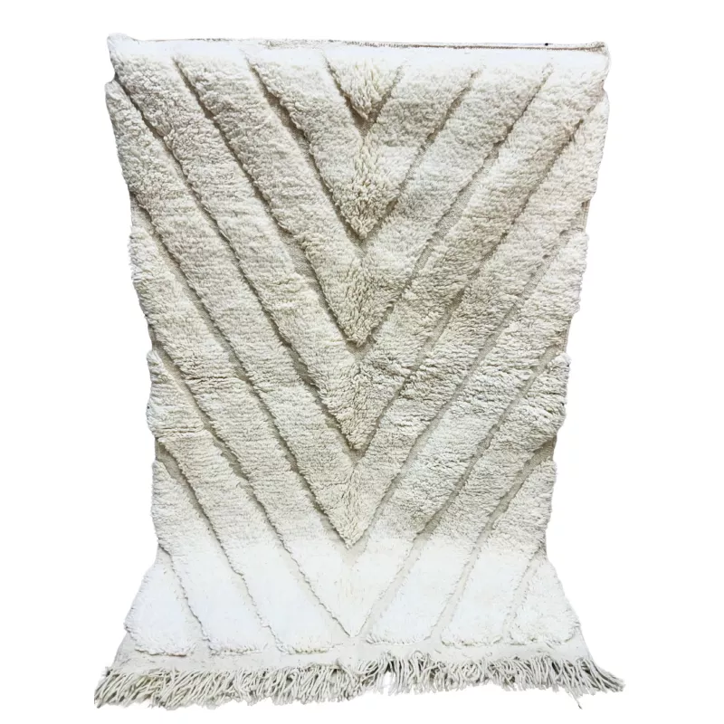 Tapis Beni Ouarain crème - La Gazelle Marrakchia