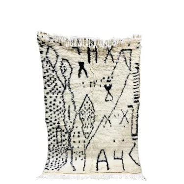 Tapis Azilal motif noir - La Gazelle Marrakchia