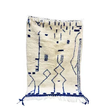 Tapis Azilal motif bleu - La Gazelle Marrakchia