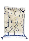 Tapis Azilal motif bleu - La Gazelle Marrakchia