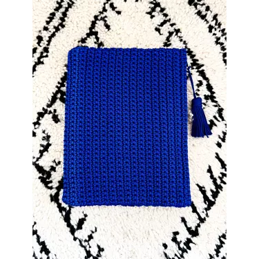 Pochette ordinateur crochet bleue majorelle - La Gazelle Marrakchia